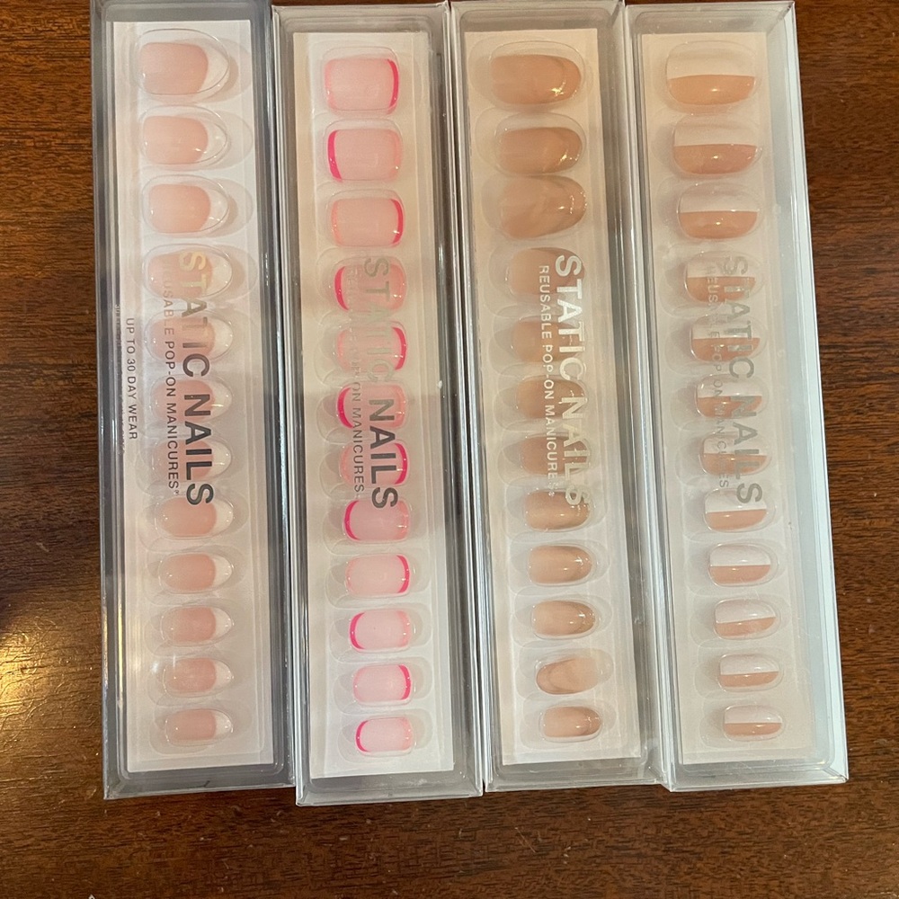 Static Nails Press-On Manicures - French, Nude and Pink